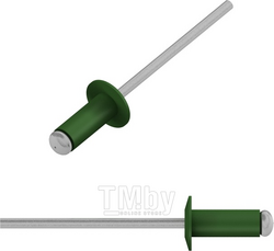 Заклепка вытяжная 4.0х10 мм алюминий/сталь, RAL 6002 (200 шт в пласт. конт.) STARFIX (Цвет лиственно-зеленый) (SMP2-17265-200)
