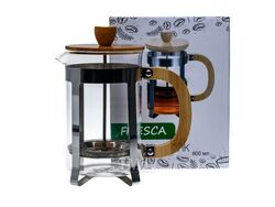 Кофейник с прессом стекло/металл 800 мл/20 см Fresca WY-SP004-800