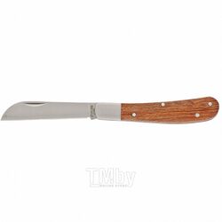 Нож садовый 173 мм складной прямое лезвие деревянная рукоятка PALISAD 79003