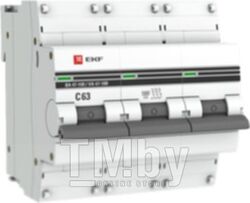 Выключатель автоматический EKF PROxima ВА 47-100 3P 63A (C) 10kA / mcb47100-3-63C-pro
