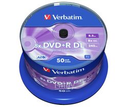 DVD+R 8.5GB 8x Double Layer Verbatim AZO Matt Silver 50 шт. CakeBox 43758