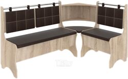 Уголок кухонный мягкий Кортекс-мебель Оазис-2 108x163 (дуб сонома/коричневый)