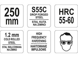 Ножницы по металлу 60х250мм (HRC55-60) Yato YT-1964