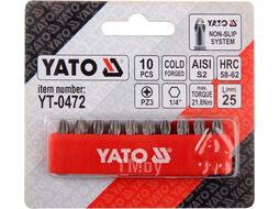 Бита PZ3х25мм 1/4" (10шт) S2 HRC58-62 Yato YT-0472