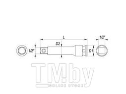 Головка-удлинитель ударная 1/2" L125мм CrMo Yato YT-1061