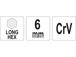 Ключ шестигранник 6.0х32х137мм CrV Yato YT-05438