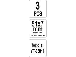 Комплект камней 51х7мм к хону yt-05811 (3шт.) Yato YT-05816
