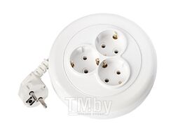 Удлинитель на катушке 2,5м (3 роз., 2.5кВт, с/з, ПВС 3х1) Bylectrica (Удлинитель на катушке трехместный с заземляющим контактом 10А)