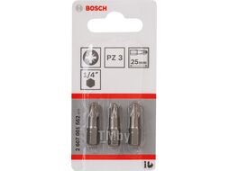 Насадка-бита с крестообразным шлицем Pozidriv Extra-Hart PZ3 25мм (3шт) 2.607.001.562 BOSCH