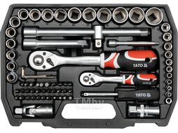 Набор инструмента 1/2", 1/4" (72пр.) CrV Yato YT-38782