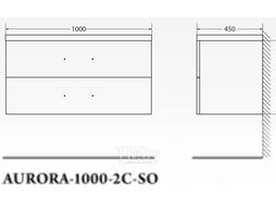 Тумба под умывальник BelBagno Aurora-1000-2C-SO-PG