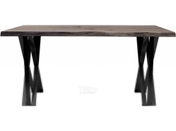 Обеденный стол Buro7 Призма с обзолом и сучками 180x80x76 (дуб мореный/черный)