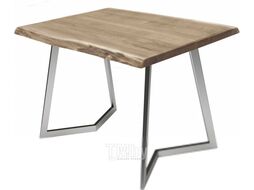 Обеденный стол Buro7 Уиллис с обзолом 120x80x74 (дуб беленый/серебристый)