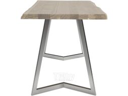 Обеденный стол Buro7 Уиллис с обзолом 120x80x74 (дуб беленый/серебристый)