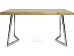 Обеденный стол Buro7 Уиллис с обзолом 150x80x74 (дуб натуральный/серебристый)