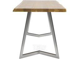 Обеденный стол Buro7 Уиллис с обзолом 150x80x74 (дуб натуральный/серебристый)