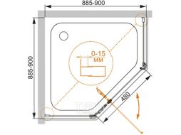 Душевой уголок Cezares ECO-O-P-1-90-C-Br