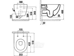 Унитаз подвесной Creavit Free FE322-34CB00E-0002