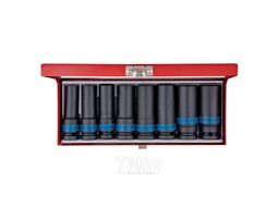 Набор ударных глубоких торцевых головок KING TONY 1/2", шестигранные, 12-24 мм, 8 предметов 4410MP01