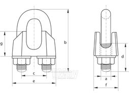 Зажим канатный, усиленный EKT М13, DIN1142 (упак/100шт) CV010877