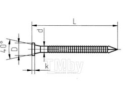 Гвоздь ершеный с конической головкой EKT 4,0/4,35x40, оцинкованный, РБ (упак/5кг) VZ010127