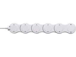 Удлинитель 1.4м (5 роз., 3.3кВт, с/з, 2 USB, выкл., ПВС) гибкий, белый, Brennenstuhl Vario Power (провод 3х1,5мм2; сила тока 16А; 2 USB порта, с/з - с