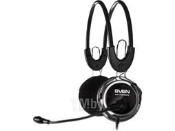Наушники с микрофоном Sven AP-525MV, регулят. громк., 2.2м кабель, 3.5мм, Black