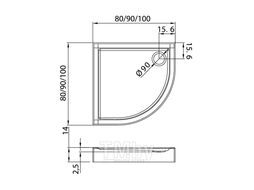 Душевой поддон New Trendy Columbus R55 100x100 см (B-0253)