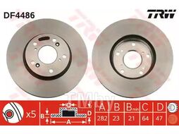 Тормозной диск Honda FR-V (07.2005-) 2.2 i CTDi F TRW DF4486