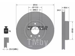 Тормозной диск AUDI A6 (4F2, C6) Front TEXTAR 92132205
