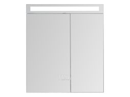 Зеркало-шкаф Dreja Max 70 см 2 дверцы, 4 стекл. полки, белый глянец (77.9007W)