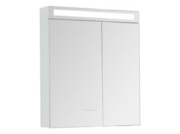 Зеркало-шкаф Dreja Max 70 см 2 дверцы, 4 стекл. полки, белый глянец (77.9007W)