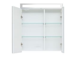 Зеркало-шкаф Dreja Max 70 см 2 дверцы, 4 стекл. полки, белый глянец (77.9007W)