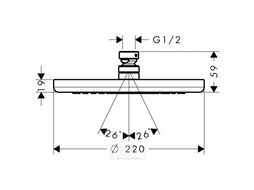 Верхний душ Hansgrohe Croma 220 (26464000)