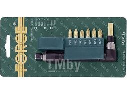Г-обр.отвертка с компл. бит крест.+шлиц. 8пр. 1/4" Force 2081C