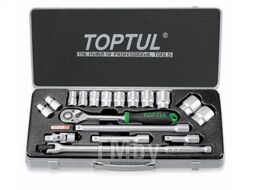 Набор головок 1/2" 10-32мм 6гр. 18пр. метал.кейс PROLINE TOPTUL (GCAD1802)