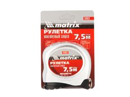 Рулетка Magnetic, 7,5 м х 25 мм, магнитный зацеп MATRIX 31012