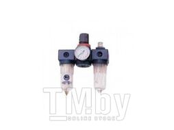 Блок подготовки воздуха тонкой очистки mini 1/4" (регулятор давления с нижним расположением+фильтр+маслодобавитель) 0-10 bar Forsage F-SA-1100