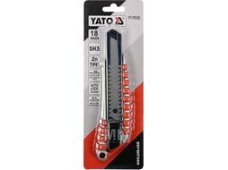 Нож с выдвижным лезвием 18мм SK5, Zn TPR Yato YT-75122