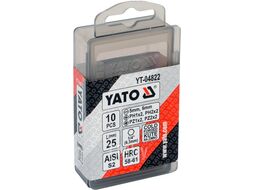 Биты в наборе 1/4"х25мм (10шт) S2 HRC58-61 Yato YT-04822