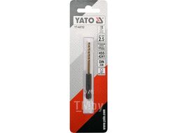 Сверло по металлу HSS-TiN 2,5мм с хвостовиком HEX Yato YT-44752