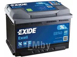 Аккумулятор Excell 74Ah 680A (R +) 278x175x190 mm EXIDE EB740