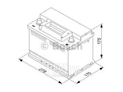Аккумулятор S3, 70Ah, 640A, (R+), 12V, 278X175X175mm, SLI, B13, (570144064, S3007), для л/а BOSCH 0092S30070