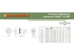Головка торцевая 1/2"DR, внешний TORX®, Е11 Jonnesway S06H411