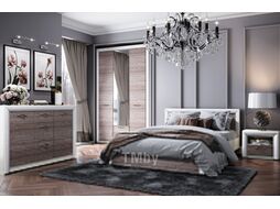Двуспальная кровать Anrex Olivia 160 (вудлайн кремовый/дуб анкона)