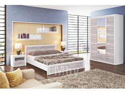 Двуспальная кровать Anrex Olivia 160 (вудлайн кремовый/дуб анкона)