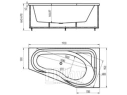 Ванна акриловая Aquatek Медея 170x95 R (с экраном и каркасом)
