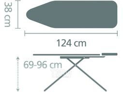 Гладильная доска Brabantia B / 118302 (тропические листья/каркас мятный)