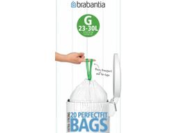 Пакеты для мусора Brabantia PerfectFit G 23-30л / 246265 (20шт, белый)