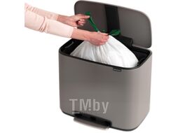 Мусорное ведро Brabantia Bo Pedal Bin / 121647 (36л, минерально-серый)